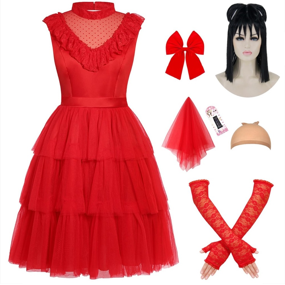 Beetlejuice Lydia Deetz red wedding costume